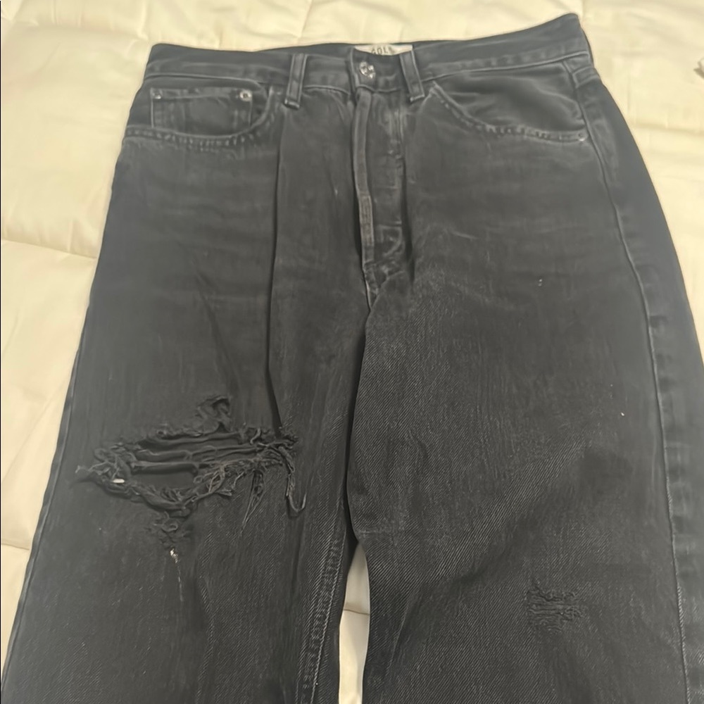 Women’s Agolde 90’s crop sz 25 Black Distressed Jeans